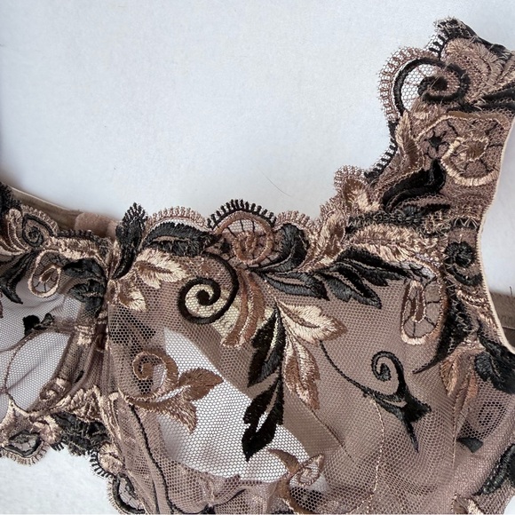 BUNDLE - Soma Sensuous Lace Unlined Underwire Bras Cream Coral Mocha 34G - Picture 10 of 11